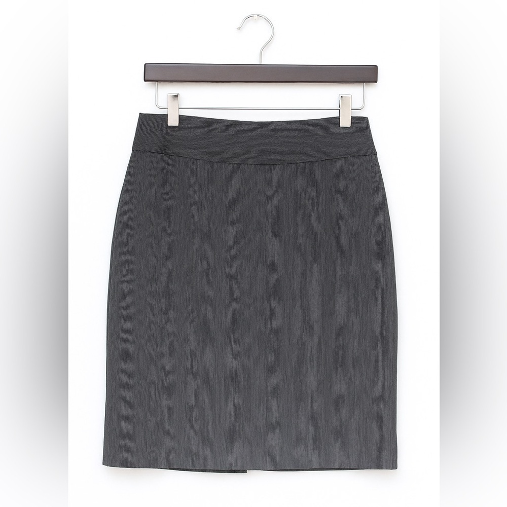 Worthington Black Patterned Pencil Skirt Size 8 | Lined, Back Slit, Workwear